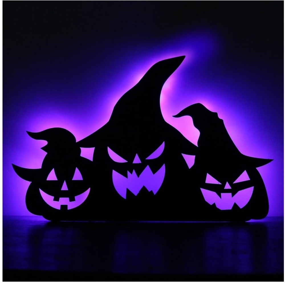 Halloween Pumpkin LED Light-Up Decor- NIB